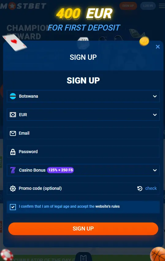 Account Registration Options - Mostbet