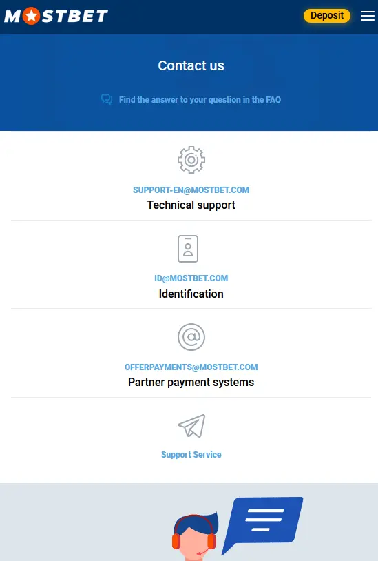 Support and Assistance - Mostbet