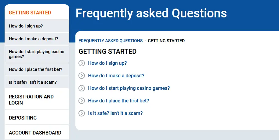 FAQ section FAQ section
